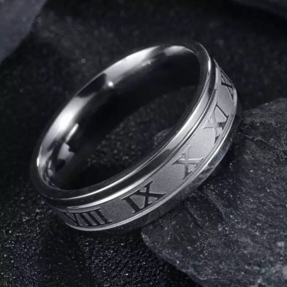 Jewelry - 6mm Stainless Steel Roma Vintage Ring For Men / Women